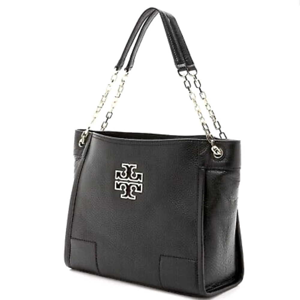 Tory Burch Small Britten Leather Tote Bag!
